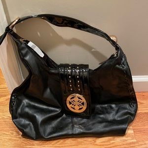 Cute black and gold one strap shoulder bag